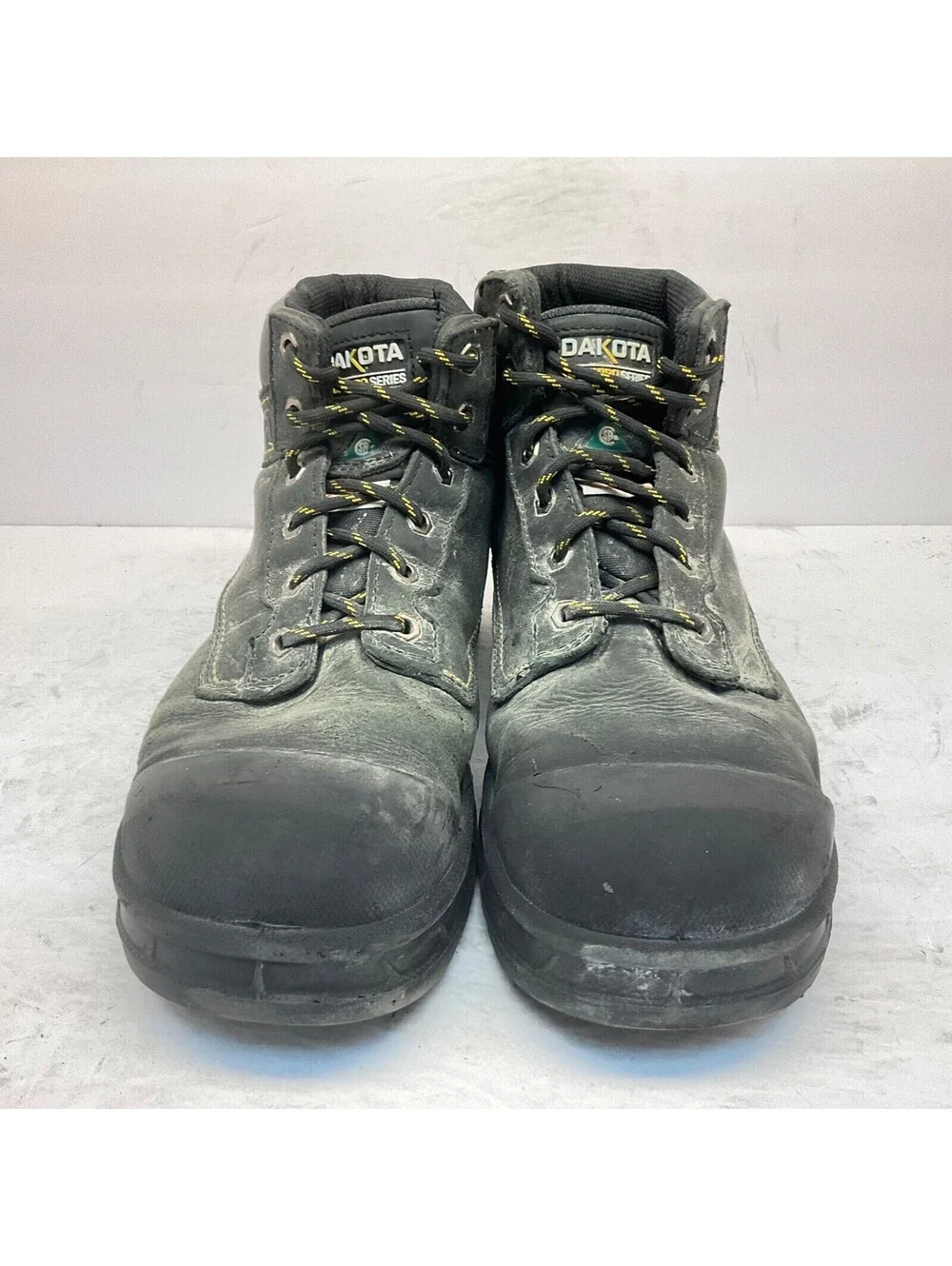 DAKOTA Men's 6'' 877 STEEL TOE STEEL PLATE Work Boots Black Size 10M